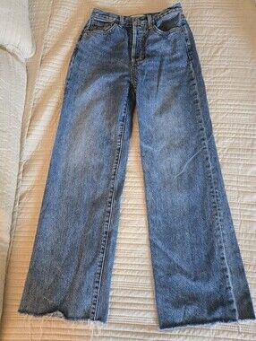 Aritzia Denim Forum Farrah High Rise Wide Leg Jeans 25